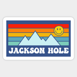 Jackson Hole Wyoming Ski Grand Teton Mountains Smiley Face Sticker